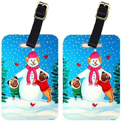 

Caroline's Treasures 7115BT Snowman With Pug Luggage Tag(Multicolor)