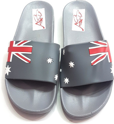 

Angel Fashion Angel Fashion AustraliaFlag Slipper for Men Slides, Grey