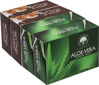 

Old Tree Aloe Vera And Walnut Goat Milk Soap(120 g, Pack of 4)