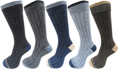 RC. ROYAL CLASS Men Solid Mid-Calf/Crew(Pack of 5)