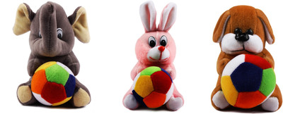

kidofly swaty toys combo teddy with ball for kids birthday gift - 6 inch(Multicolor)