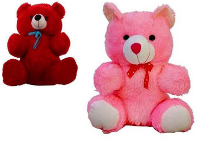 

SONIA COLLECTIONS 2 Feet Combo (Red & Pink) Of Cute Lovable Stuffed Spongy Huggable Seating Teddy Bear - 60 cm(RED & PINK)