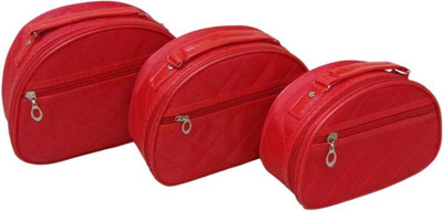

DP_CRAFT Pu Leather Multifunctional Women's Organizer, Makeup Cosmetic Storage Professional Bag with Organizer, Makeup Cosmetic Storage Professional Bag with Small Mirror /Set Of 3 in Size L*B*H (ist 25*18*10) (2nd 22*16*8) (3rd19*13*7) Cm Vanity Box, Mak