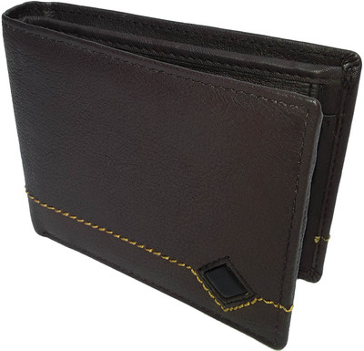 

NUKAICHAU Men Brown Genuine Leather Wallet(6 Card Slots), 45 brn 6 coin zip b