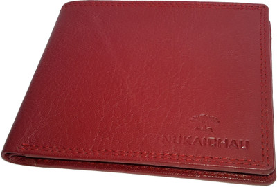 

NUKAICHAU Men Red Genuine Leather Wallet(4 Card Slots), 84 red 4 coin