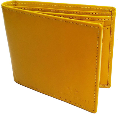 

NUKAICHAU Men Yellow Genuine Leather Wallet(7 Card Slots), 92 ylo 7 coin