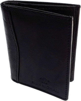 

NUKAICHAU Men Black Genuine Leather Card Holder(6 Card Slots), 60 card 6 blk