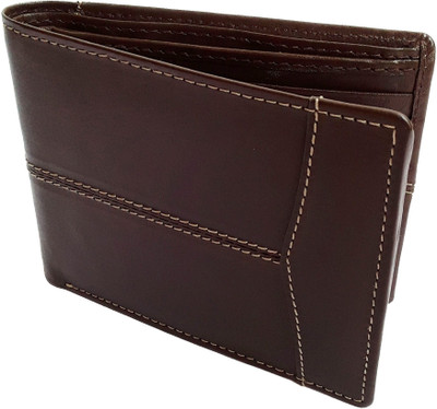 

NUKAICHAU Men Brown Genuine Leather Wallet(8 Card Slots), 51 brn 8 card
