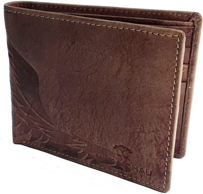 

NUKAICHAU Men Brown Genuine Leather Wallet(6 Card Slots), 78 hunt 6 card