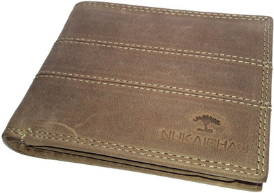 

NUKAICHAU Men Brown Genuine Leather Wallet(7 Card Slots), 82 hunt brn 7 coin zip a