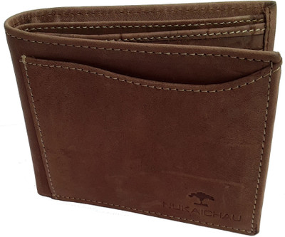 

NUKAICHAU Men Brown Genuine Leather Wallet(7 Card Slots), 76 hun 7 card