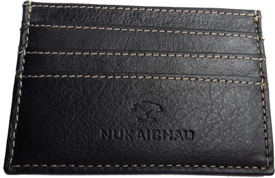 

NUKAICHAU Men Black Genuine Leather Card Holder(5 Card Slots), 58 card 5 blk mini