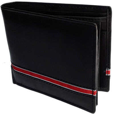

NUKAICHAU Men Black Genuine Leather Wallet(9 Card Slots), 27 blk red 9 coin