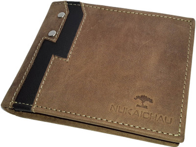 

NUKAICHAU Men Brown Genuine Leather Wallet(6 Card Slots), 83 hunt brn blk 6 card