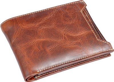 

OHM New York Men Brown Genuine Leather Wallet(8 Card Slots)