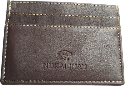 

NUKAICHAU Men Brown Genuine Leather Card Holder(5 Card Slots), 59 card 5 brn mini