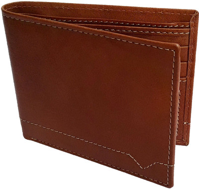 

NUKAICHAU Men Tan Genuine Leather Wallet(6 Card Slots), 89 tan 6 card