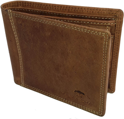 

NUKAICHAU Men Brown Genuine Leather Wallet(7 Card Slots), 81 hunt brn 7 coin zip