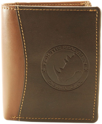 

The Rhino Men Brown Genuine Leather Wallet(6 Card Slots)