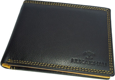 

NUKAICHAU Men Black Genuine Leather Wallet(13 Card Slots), 33 blk tan 13 card