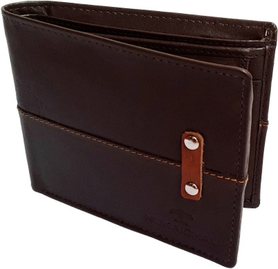 

NUKAICHAU Men Brown Genuine Leather Wallet(3 Card Slots), 39 brn 3 coin b