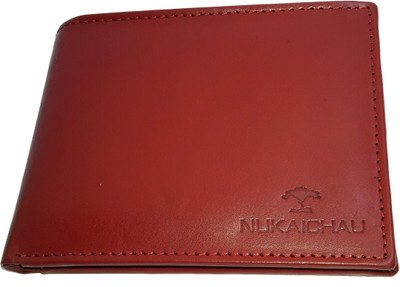

NUKAICHAU Men Red Genuine Leather Wallet(7 Card Slots), 86 red 7 coin zip a