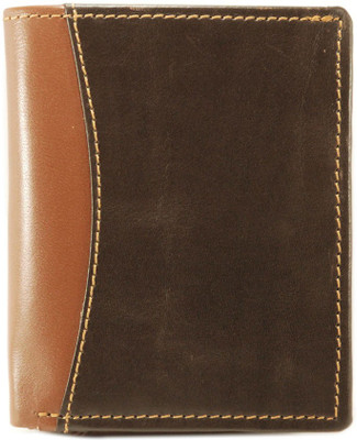 

The Rhino Men Brown Genuine Leather Wallet(6 Card Slots), Without embossing