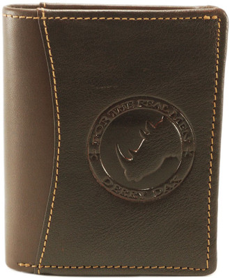 

The Rhino Men Brown Genuine Leather Wallet(6 Card Slots), Dark brown