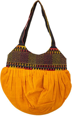 

Lambani Embroidery Yellow Tote bag with hand work Shoulder Bag(Yellow, 5 inch)
