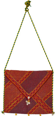 

Lambani Embroidery Red Sling Bag - Hand made Sling Bag(Red, 5 inch)