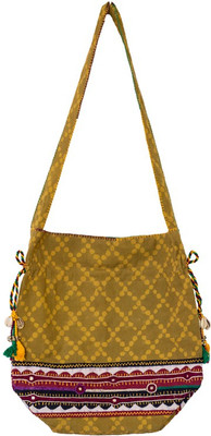 

Lambani Embroidery Cotton Yellow Potli Bag Shoulder Bag(Yellow, 5 inch)