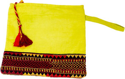 

Lambani Embroidery Yellow Pouch with Design Multipurpose Bag(Yellow, 3 inch)