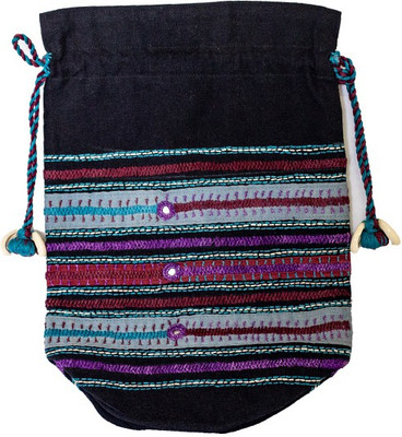 

Lambani Embroidery Cotton Blue Potli Bag Multipurpose Bag(Blue, 5 inch)