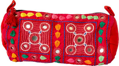 

Lambani Embroidery Hand made patchwork Purse Multipurpose Bag(Red, 5 inch)