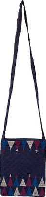 

Lambani Embroidery Blue Cotton Sling Bag with Patterns Sling Bag(Blue, 5 inch)