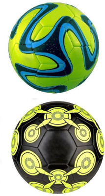 

M ART Green Brazuca + Glider Black Football, Combo Football - Size: (Pack of 1, Multicolor