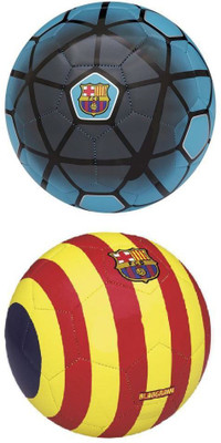 

M ART FCB Blue + Blaugrana Yellow Football, Combo Football - Size: (Pack of 1, Multicolor