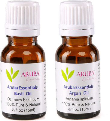 

Aruba Essentials Basil Oil & Argan Oil 100% Undiluted Combo of 15 ml each(30 ml)