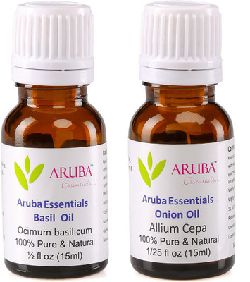 

Aruba Essentials Basil Oil & Onion Oil 100% Undiluted Combo of 15 ml each(30 ml)