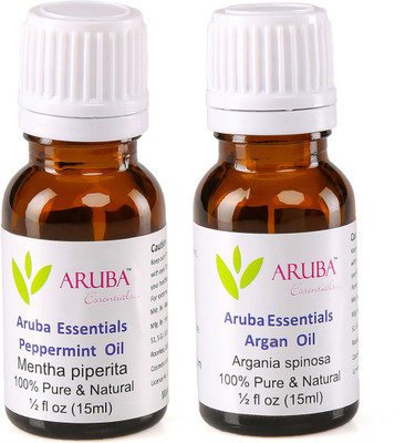 

Aruba Essentials Peppermint Oil & Argan Oil100% Undiluted Combo of 15 ml each(30 ml)