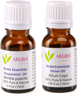 

Aruba Essentials Peppermint Oil & Onion Oil 100% Undiluted Combo of 15 ml each(30 ml)