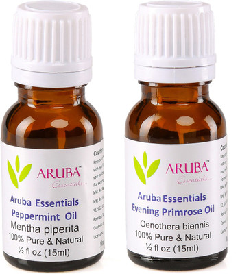 

Aruba Essentials Peppermint Oil & Evening Primrose Oil 100% Undiluted Combo of 15 ml each(30 ml)