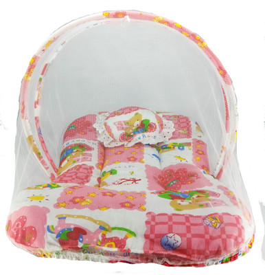 

Aayat Kids SmartBuy Premium Pink Check Teddy Print Heavy New Born Relax 05 Baby Bed Crib(Fabric, Pink)