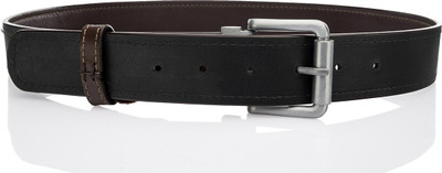 

Hidesign Men Brown, Black Metal, Genuine Leather Reversible Belt