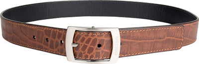 

Hidesign Men Casual Tan Genuine Leather Reversible Belt