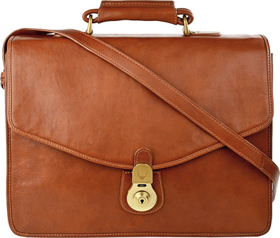 

Hidesign GI FIRST-RANCHERO MAORI-TAN Medium Briefcase - For Men(Tan)