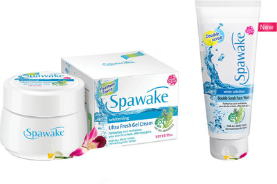

Spawake White Ultra Fresh Gel Cream (50g) + White Solution Double Scrub Face Wash (100g)(Set of 2)
