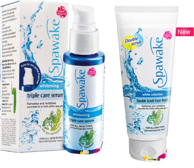 

Spawake Whitening Triple Care Serum (45ml) + White Solution Scrub Face Wash (50g)(Set of 2)