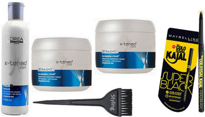 

styling Hair Brush, X-tenso Care Hair Shampoo With Conditioner Pack Of 2 & Colossal Kajal Super Black(Set of 5)