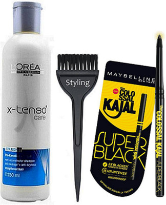 

styling Hair Brush, X-tenso Care Hair Shampoo & Colossal Kajal Super Black(Set of 3)